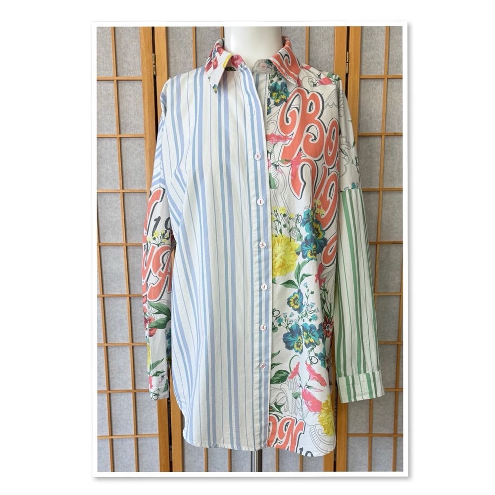 Anthropologie Poplin Long-Sleeve Button-Down Shirt